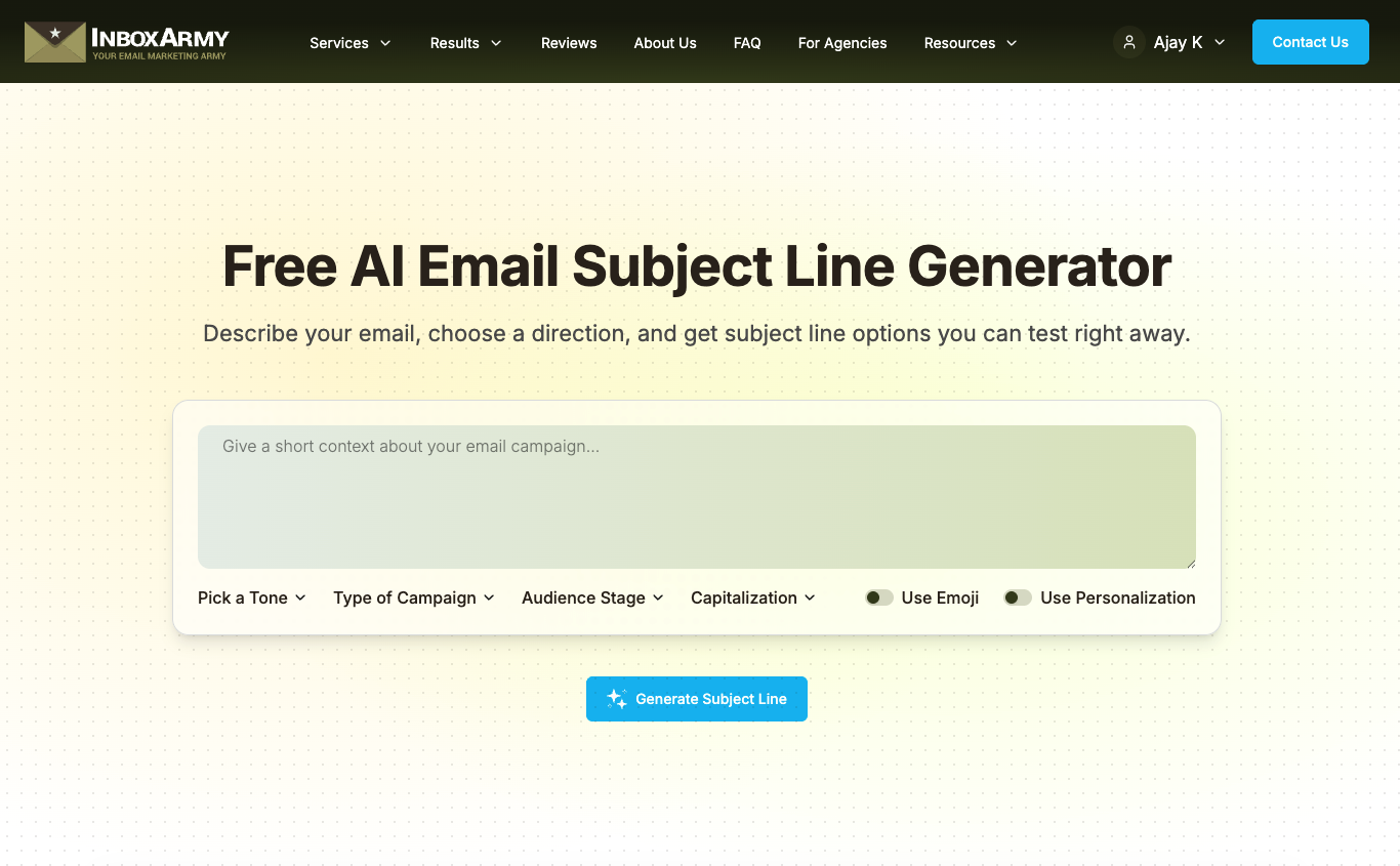 InboxArmy AI Email Writing Tools – Subject Line Testing, Generation, and Email Copy Creation – case study