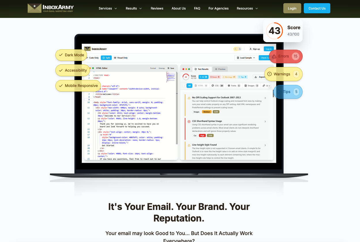 InboxArmy HTML Email Checker – Email Code Validation and Rendering Analysis Tool – case study thumbnail